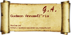 Gudmon Annamária névjegykártya